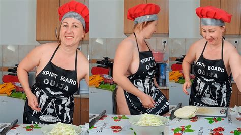 naked lady cooking|Mila naturist. Kitchen. .